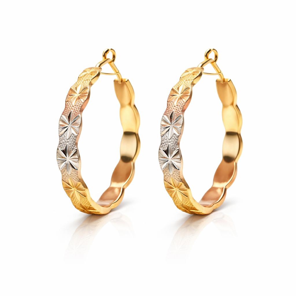 Pendientes 3 tonalidades de oro